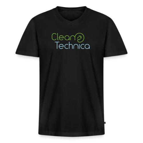 CleanTechnica Logo 2 - Men's Premium Organic V-Neck T-Shirt