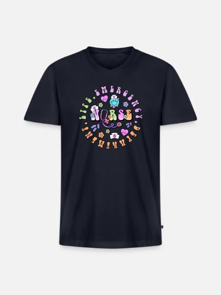 Emergency Nurse circle - Men's Premium Organic V-Neck T-Shirt - navy