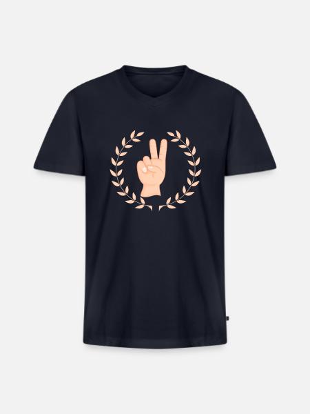 Peace - Men's Premium Organic V-Neck T-Shirt - navy