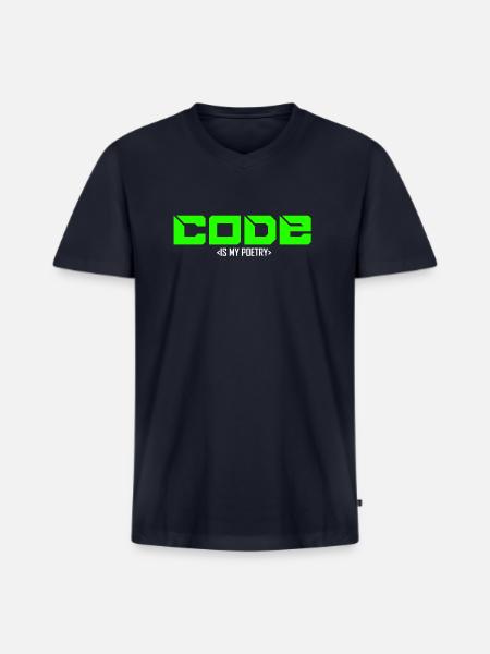 programmer - Men's Premium Organic V-Neck T-Shirt - navy