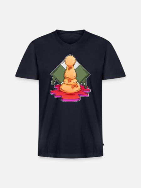 Chess Piece Pawn - Men's Premium Organic V-Neck T-Shirt - navy