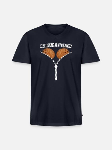 Looking Coconuts Summer Coconut - Men's Premium Organic V-Neck T-Shirt - navy