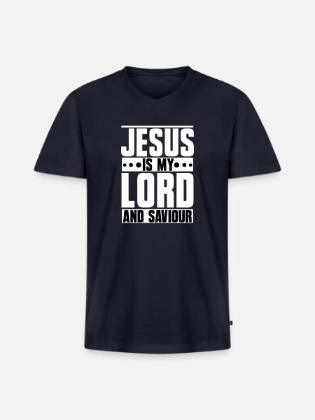 Jesus is my Lord and Saviour - Men's Premium Organic V-Neck T-Shirt - navy