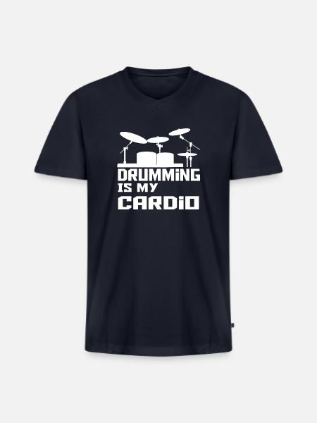 Drumming Is My Cardio - Men's Premium Organic V-Neck T-Shirt - navy