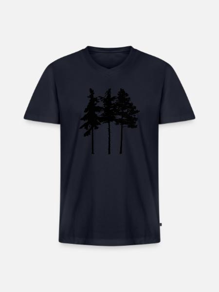 Pine Tree - Men's Premium Organic V-Neck T-Shirt - navy