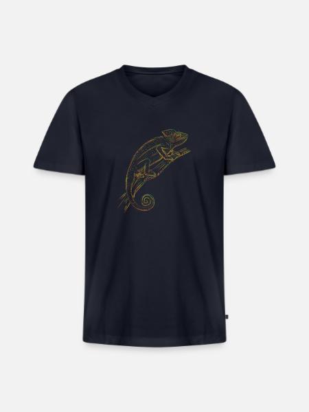 Chameleon - Men's Premium Organic V-Neck T-Shirt - navy