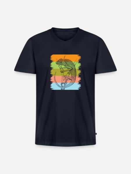 Chameleon - Men's Premium Organic V-Neck T-Shirt - navy