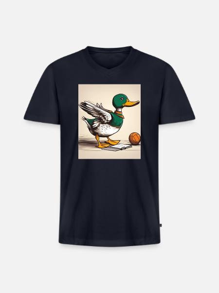 duck - Men's Premium Organic V-Neck T-Shirt - navy