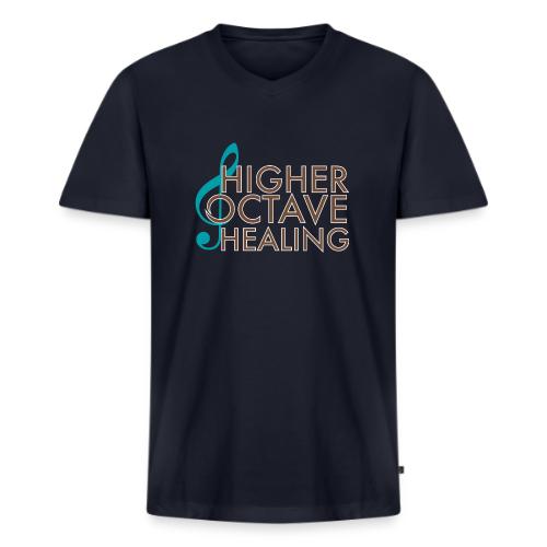 Higher Octave Healing Logo - Men's Premium Organic V-Neck T-Shirt