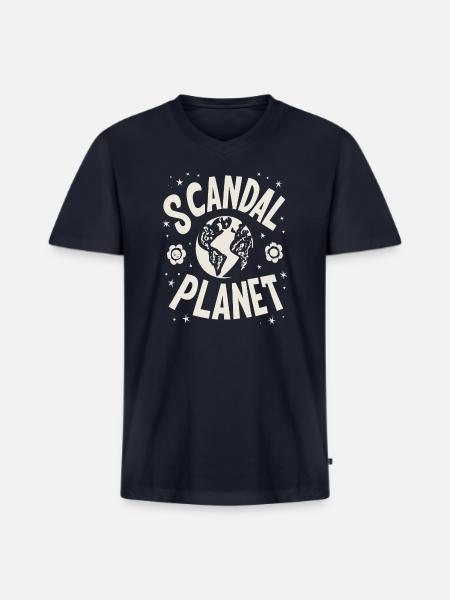 planet aid scandal - Men's Premium Organic V-Neck T-Shirt - navy