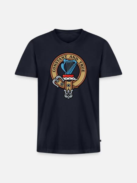 Clan Rose Crest - Men's Premium Organic V-Neck T-Shirt - navy