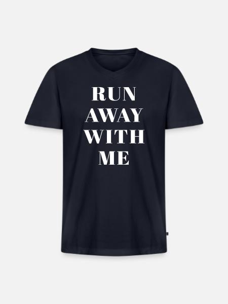 Run Away With Me - Men's Premium Organic V-Neck T-Shirt - navy