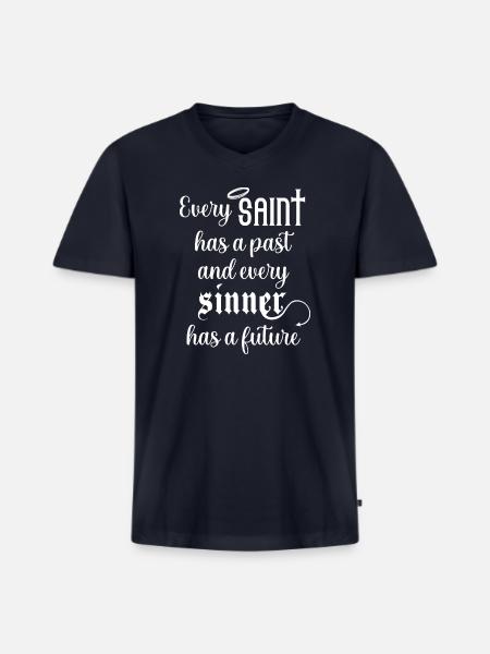 Saints Sinners Oscar Wilde - Men's Premium Organic V-Neck T-Shirt - navy
