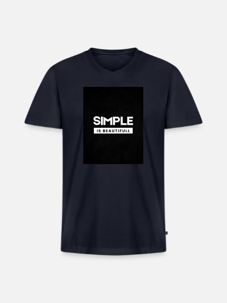 SIMPLICITY - Men's Premium Organic V-Neck T-Shirt - navy