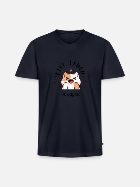 Live Laugh - Men's Premium Organic V-Neck T-Shirt - navy