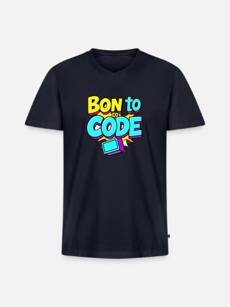 Bon to Code - Men's Premium Organic V-Neck T-Shirt - navy