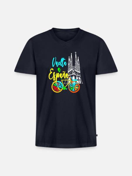 Vuelta Espana Neon Bicycle - Men's Premium Organic V-Neck T-Shirt - navy