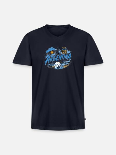 Sky Blue Glory - Men's Premium Organic V-Neck T-Shirt - navy