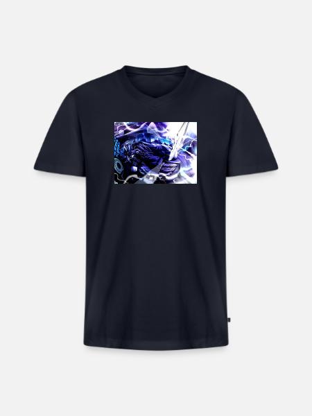 Moonlit Oni Blade - Men's Premium Organic V-Neck T-Shirt - navy