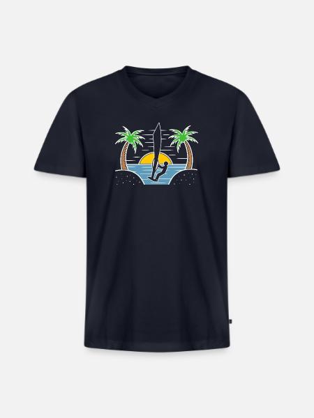 Beach Water Sports Windsurfing - Men's Premium Organic V-Neck T-Shirt - navy
