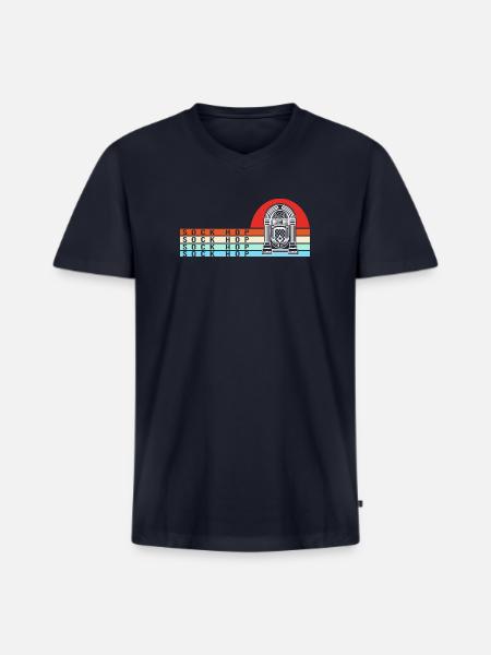 Jukebox Dance Sock Hop - Men's Premium Organic V-Neck T-Shirt - navy