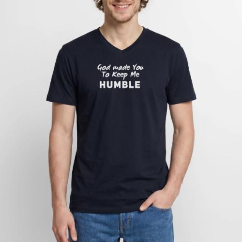 Christian humility (white) - Men's Premium Organic V-Neck T-Shirt