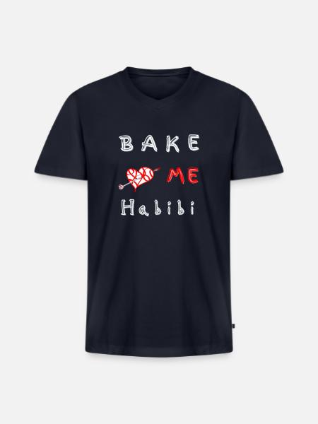 Bake me Habibi Pierced - Men's Premium Organic V-Neck T-Shirt - navy