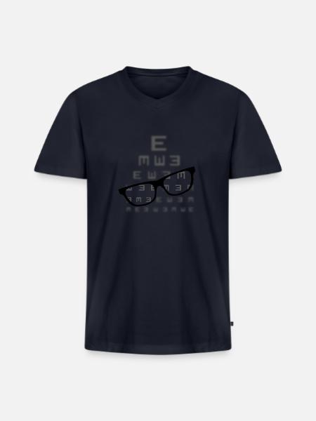 Vision screening with glasses - Men's Premium Organic V-Neck T-Shirt - navy