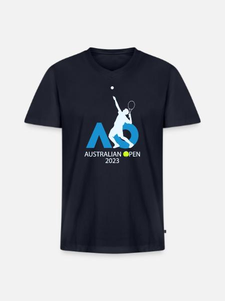 2023 Tennis Australian Open Fever - Men's Premium Organic V-Neck T-Shirt - navy
