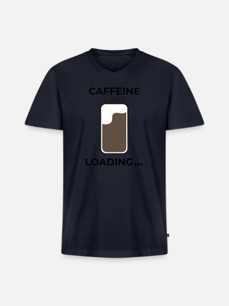 caffeine loading - Men's Premium Organic V-Neck T-Shirt - navy