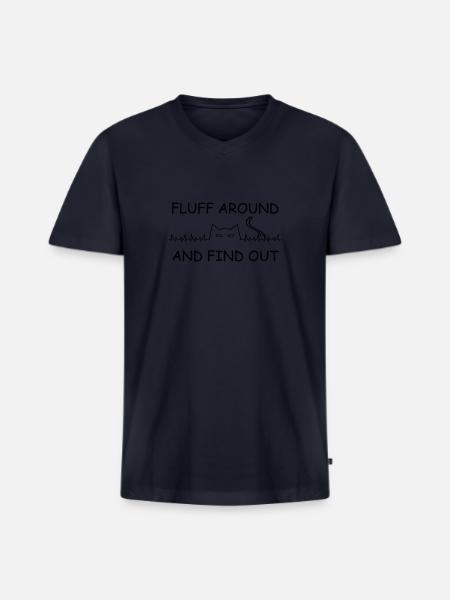 Fluff Around - Men's Premium Organic V-Neck T-Shirt - navy