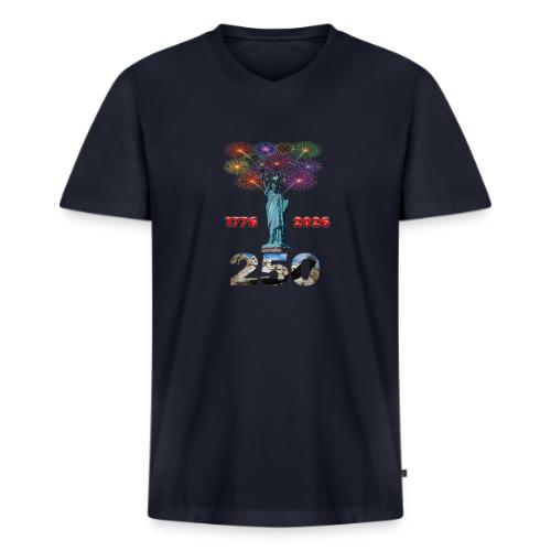 1776 - 2026 | 250 Years USA | Fireworks - Men's Premium Organic V-Neck T-Shirt