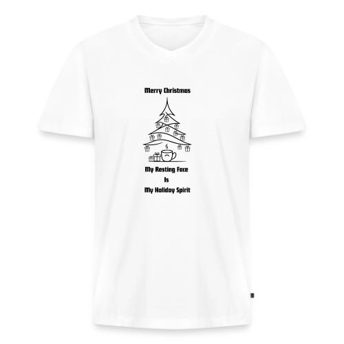 My Resting Face Is My Christmas Spirit T-Shirt - Men's Premium Organic V-Neck T-Shirt