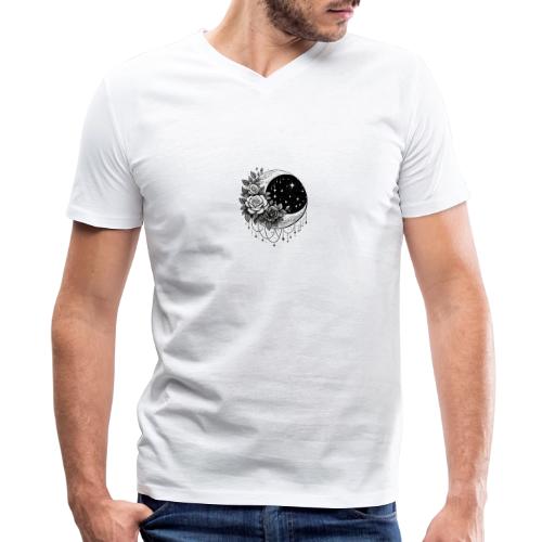 Crescent Moon Floral - Men's V-Neck T-Shirt by Bella + Canvas