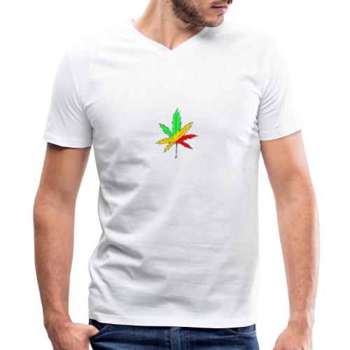 Rasta leaf - Men's V-Neck T-Shirt by Bella + Canvas