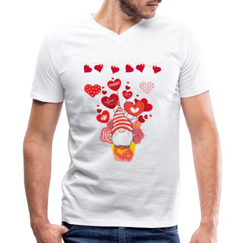 Design wrapped in love hearts, vibrating in love. - Men's V-Neck T-Shirt by Bella + Canvas