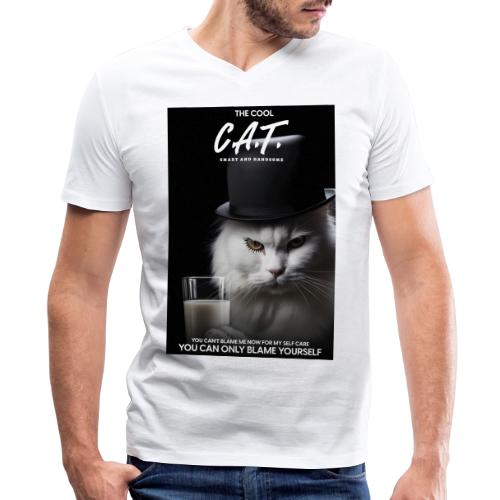 The Cool Cat - Men's Premium Organic V-Neck T-Shirt