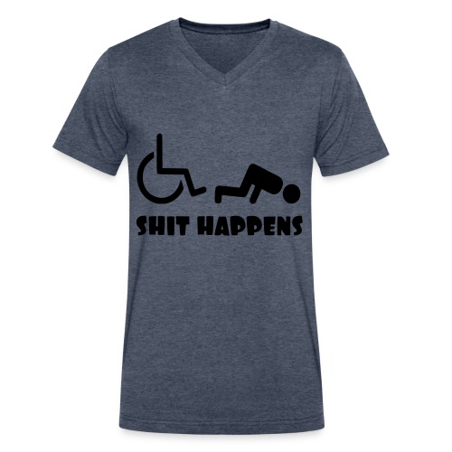 Sometimes shit happens when your in wheelchair - Men's V-Neck T-Shirt by Canvas