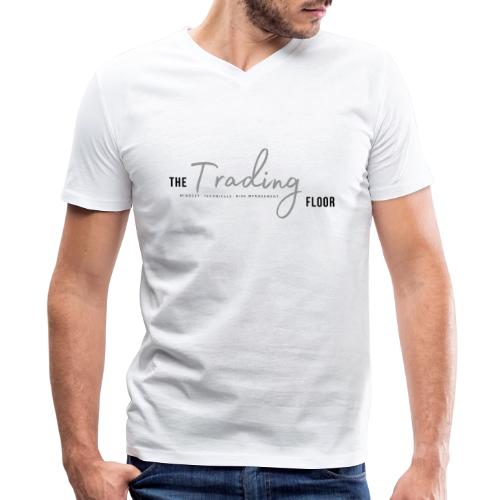TTF Signature in Grey & Black - Men's Premium Organic V-Neck T-Shirt