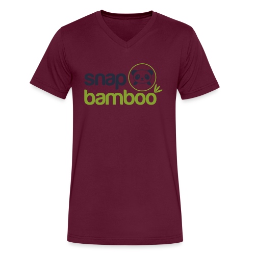 Snap Bamboo Square Logo Branded - Men's V-Neck T-Shirt by Canvas