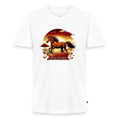 Year of the Horse Sunrise T Shirt, Lunar New Year - Men's Premium Organic V-Neck T-Shirt