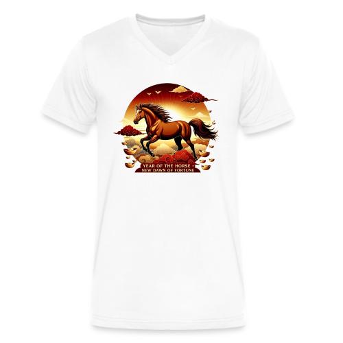 Year of the Horse Sunrise T Shirt, Lunar New Year - Men's V-Neck T-Shirt by Bella + Canvas