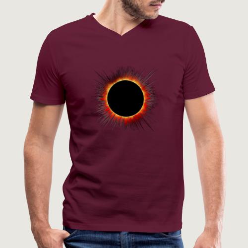 Solar Eclipse Flare Burst Cartoon - Men's V-Neck T-Shirt by Canvas