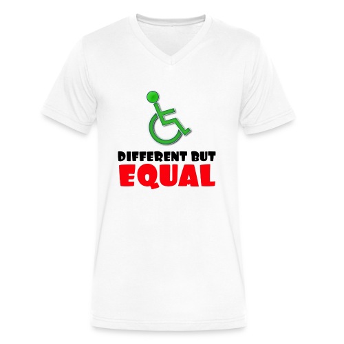 Different but EQUAL, wheelchair equality - Men's V-Neck T-Shirt by Canvas
