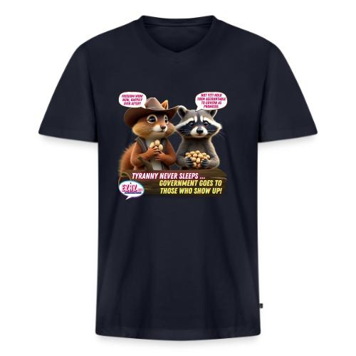 Freedom Squirrel and Raccoon - Men's V-Neck T-Shirt by Bella + Canvas