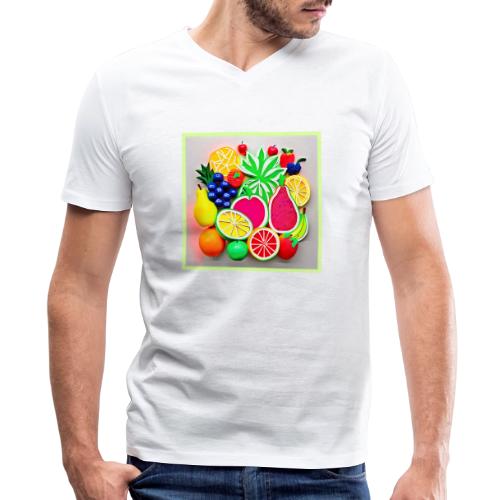 Colorful Fruit Pop Art - Men's Premium Organic V-Neck T-Shirt