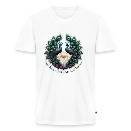 Your Beauty Holds My Soul Peacock Gifts T-Shirt - Men's Premium Organic V-Neck T-Shirt