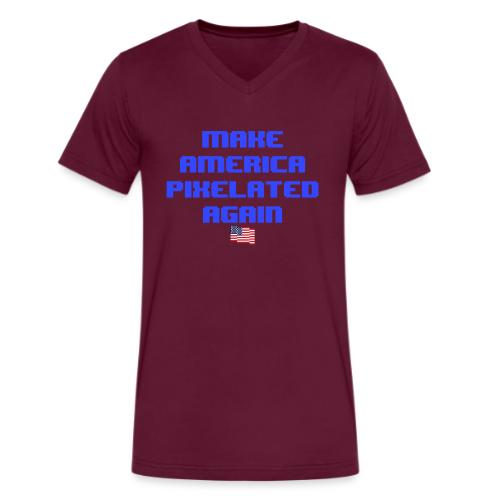 Pixelated America - Men's V-Neck T-Shirt by Bella + Canvas