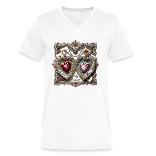 Keeper of My Deepest Love Victorian Locket T-Shirt - Men's V-Neck T-Shirt by Bella + Canvas