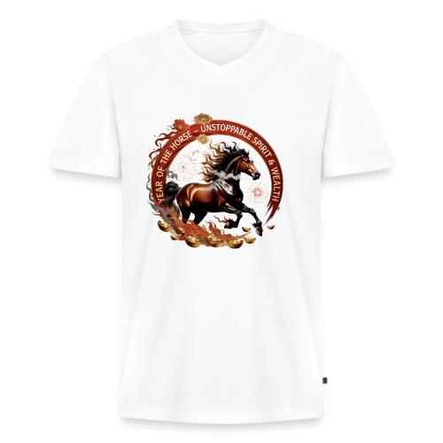 Year of the Horse Fiery Spirit T Shirt, Lunar New - Men's Premium Organic V-Neck T-Shirt
